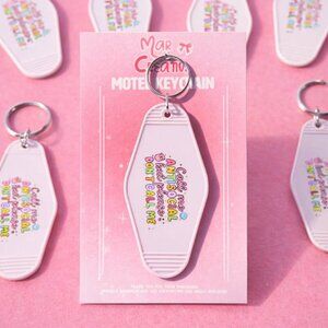 Light Lilac Motel Keychain Cute Quote Keyring Aesthetic Accessories